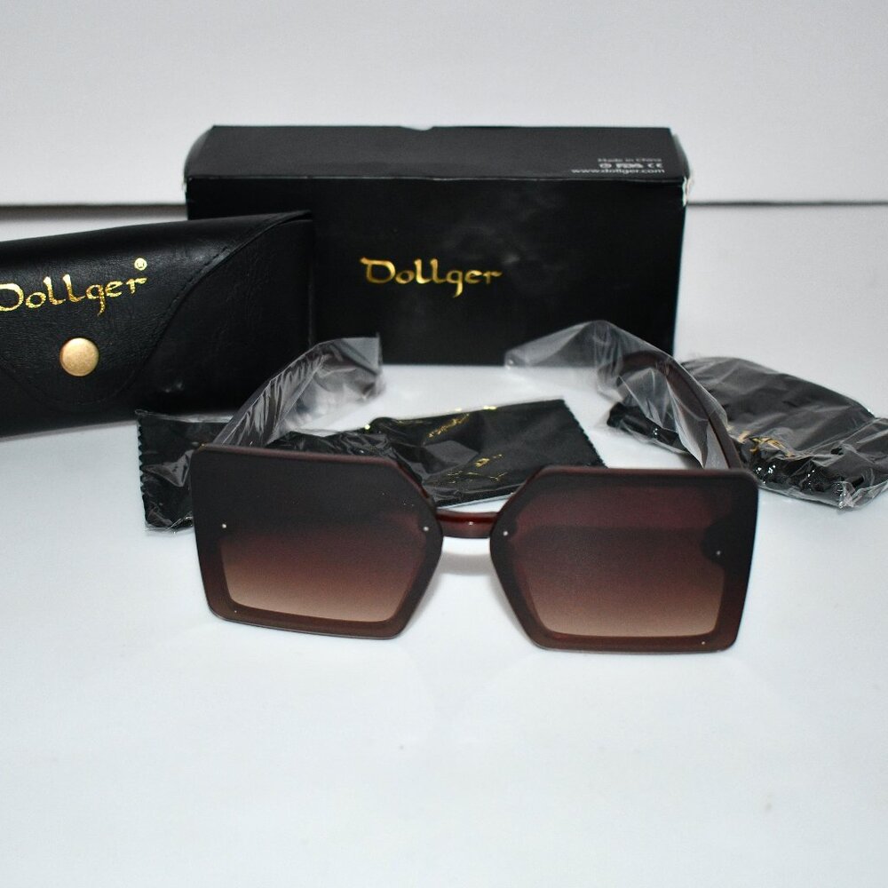 Dollger Oversized Square Sunglasses Vintage Big Frame Sun Glasses UV400 NEW